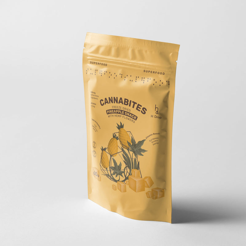 Cannabites - Gefriergetrockneter Ananassnack mit Hanfblüten (60pc, 300mg)