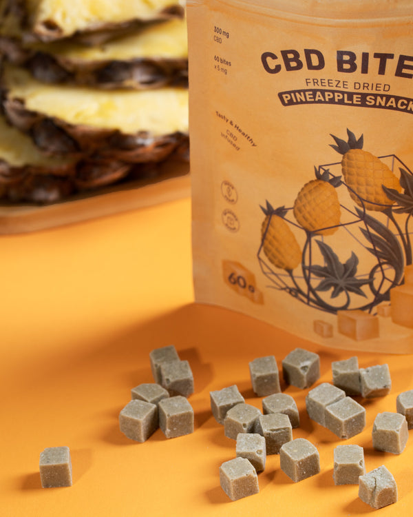 Cannabites - Gefriergetrockneter Ananassnack mit Hanfblüten (60pc, 300mg)